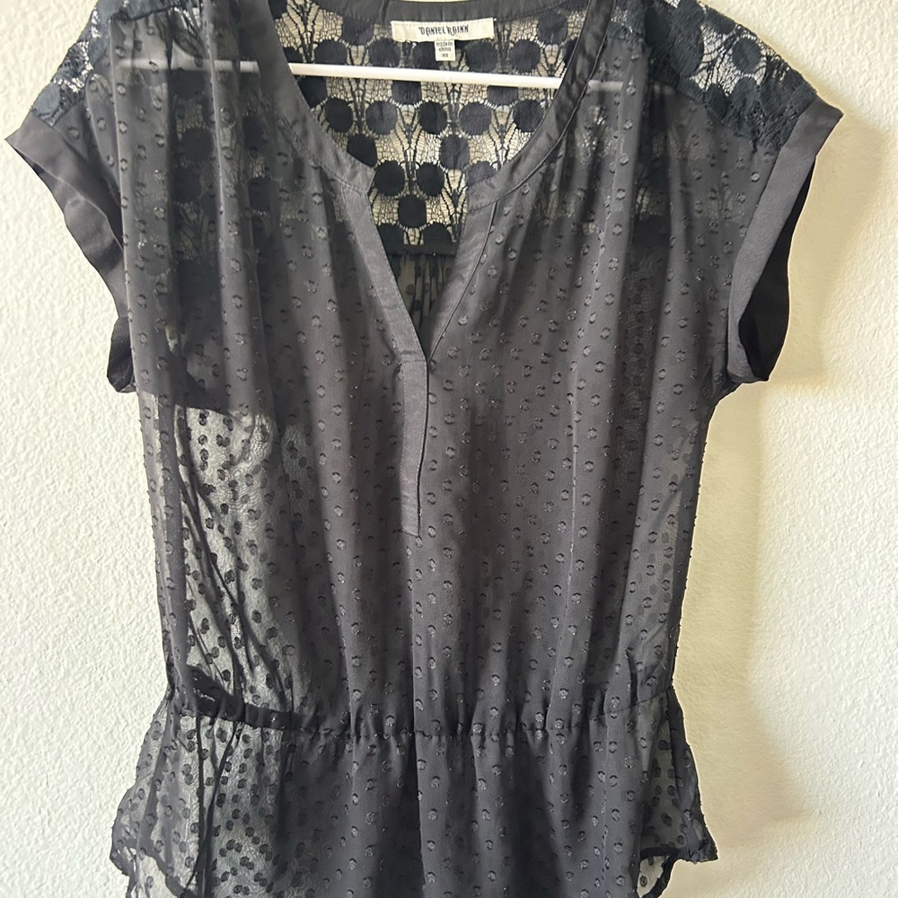 Daniel Rainn Black Lace Detail Blouse